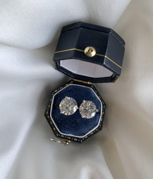 Sadie Zircon Diamond Earrings / 925 Sterling Silver - Nina Kane Jewellery