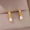White Duchesina Teardrop Earrings / Stainless Steel view 3