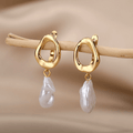 Amelie Pearl Earrings / Stainless Steel view 2