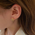 Holly Triple Hoop Earrings / Stainless Steel view 4