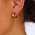 Holly Triple Hoop Earrings / Stainless Steel view 5