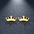 Jordan Mini Crown Stud Earrings / Stainless Steel view 1