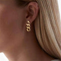 Marcia Cuban Link Drop Earrings / Stainless Steel view 5