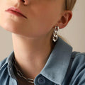 Marcia Cuban Link Drop Earrings / Stainless Steel view 1