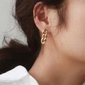 Marcia Cuban Link Drop Earrings / Stainless Steel view 3
