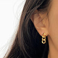 Marcia Cuban Link Drop Earrings / Stainless Steel view 6