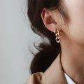 Marcia Cuban Link Drop Earrings / Stainless Steel view 2