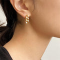 Marcia Cuban Link Drop Earrings / Stainless Steel view 4