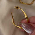 Maria Irregular Hoop Earrings / Stainless Steel view 4