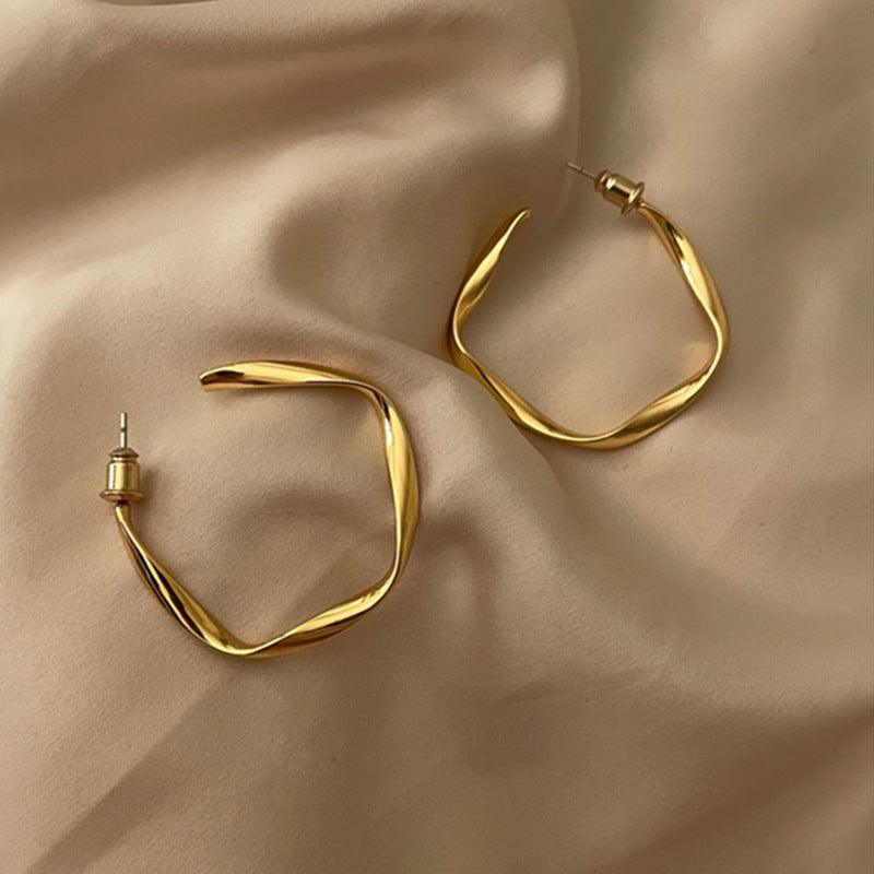 Maria Irregular Hoop Earrings / Stainless Steel