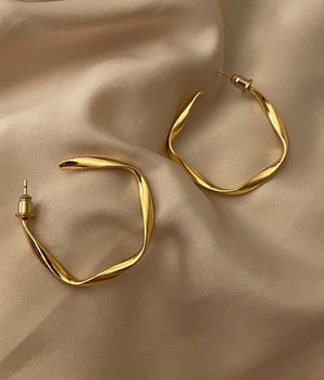 Keira Irregular Hoop Earrings / Stainless Steel - Nina Kane Jewellery
