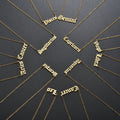 Calista Gold Cursive Script Zodiac Pendants / 18K Gold Plated view 1