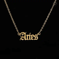 Calista Gold Cursive Script Zodiac Pendants / 18K Gold Plated view 5