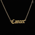 Calista Gold Cursive Script Zodiac Pendants / 18K Gold Plated view 6