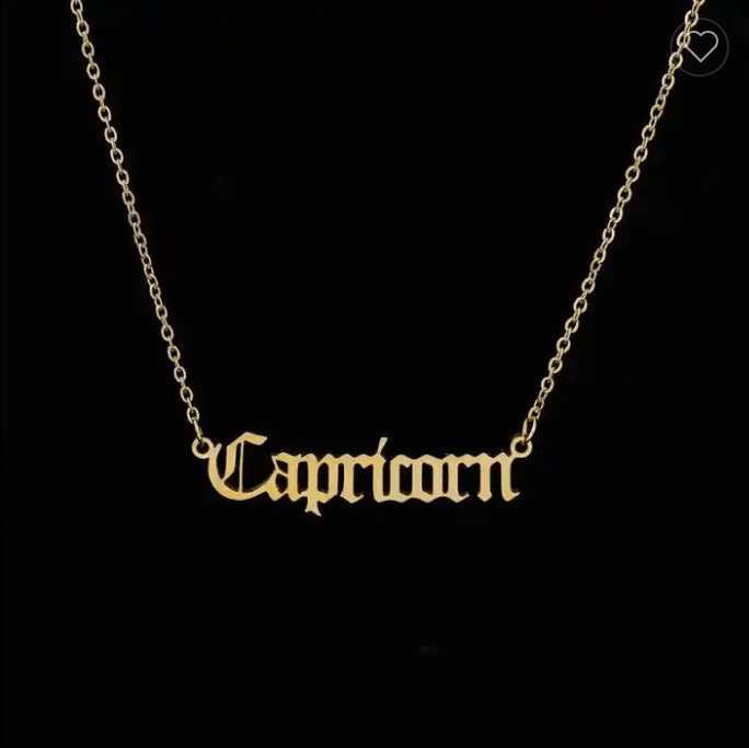 Calista Gold Cursive Script Zodiac Pendants / 18K Gold Plated - Nina Kane Jewellery