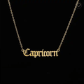 Calista Gold Cursive Script Zodiac Pendants / 18K Gold Plated view 7