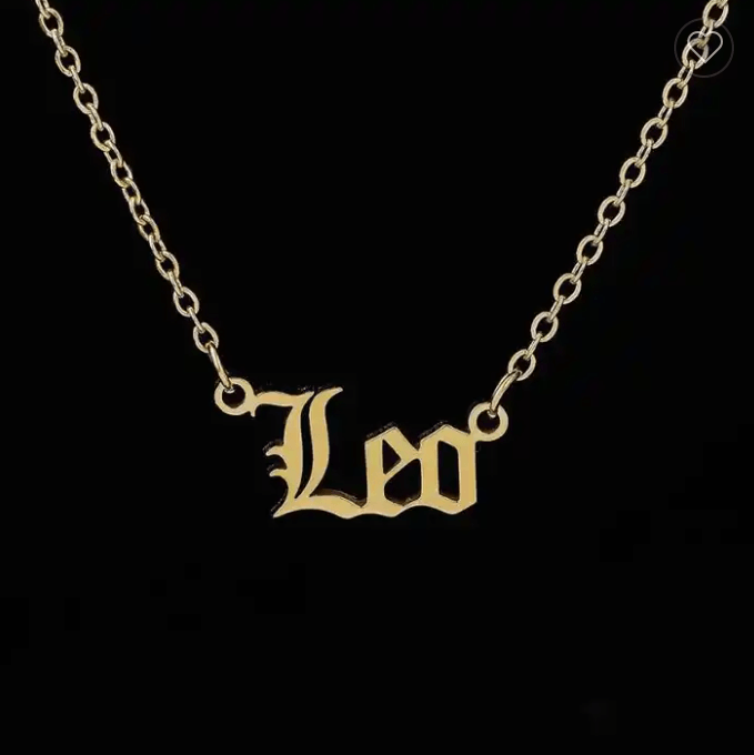 Calista Gold Cursive Script Zodiac Pendants / 18K Gold Plated - Nina Kane Jewellery