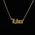 Calista Gold Cursive Script Zodiac Pendants / 18K Gold Plated view 10