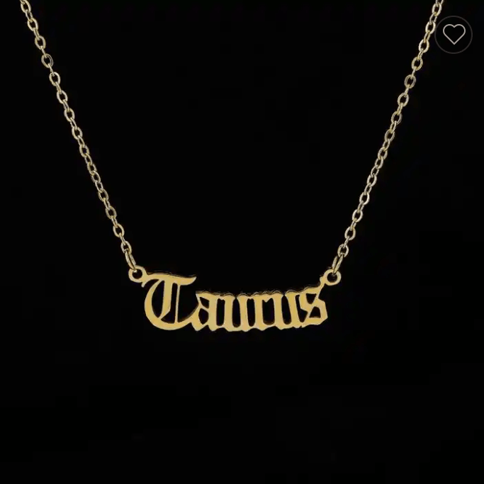 Calista Gold Cursive Script Zodiac Pendants / 18K Gold Plated - Nina Kane Jewellery