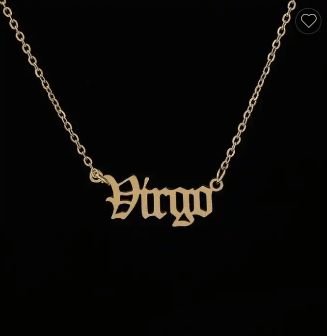 Calista Gold Cursive Script Zodiac Pendants / 18K Gold Plated - Nina Kane Jewellery