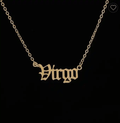 Calista Gold Cursive Script Zodiac Pendants / 18K Gold Plated view 15