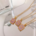 Santana Pink Enamel Zodiac Pendants / Stainless Steel view 4