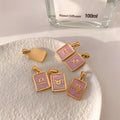 Santana Pink Enamel Zodiac Pendants / Stainless Steel view 10