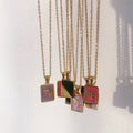 Santana Pink Enamel Zodiac Pendants / Stainless Steel view 5