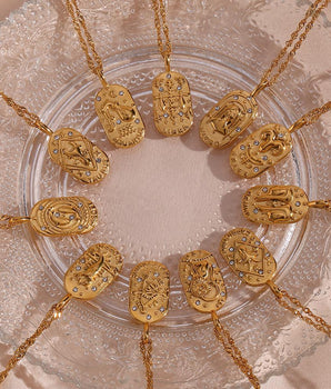 Terra Vintage Zodiac Constellation Pendants / Stainless Steel - Nina Kane Jewellery