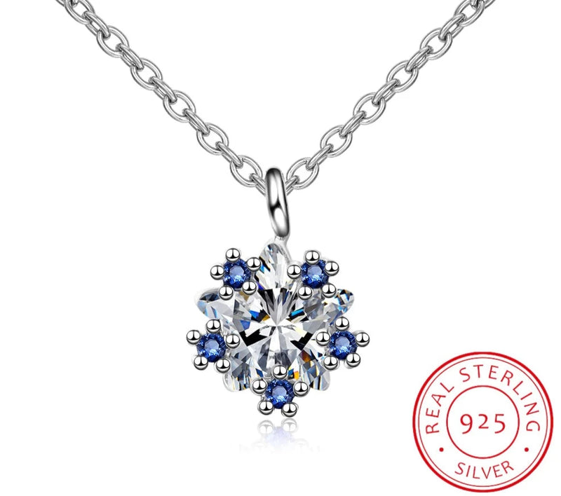 Anna Snowflake Necklace / 925 Sterling Silver