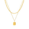 Brienne Two Layer Starburst Zircon Pendant / 18K Gold Plated view 5