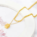 Brienne Two Layer Starburst Zircon Pendant / 18K Gold Plated view 7