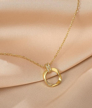 Diana Irregular Square Pendant / Stainless Steel - Nina Kane Jewellery