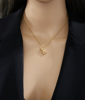 Imogen Teddy Bear Pendant Necklace / Stainless Steel