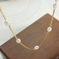 Lilly Freshwater Pearl Necklace / 18K Gold Plated view 3