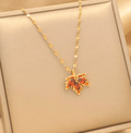 Matilda Maple Leaf Necklace / Stainless Steel view 4
