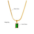 Meredith Green Rectangle Pendant / Stainless Steel view 6