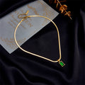 Meredith Green Rectangle Pendant / Stainless Steel view 3
