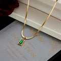 Meredith Green Rectangle Pendant / Stainless Steel view 4