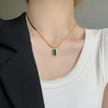 Meredith Green Rectangle Pendant / Stainless Steel view 1