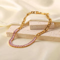 Nikita Pink Zircon Necklace / 18K Gold Plated view 1