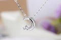 Peyton Crescent Moon Necklace / 925 Sterling Silver view 2