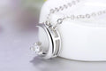 Peyton Crescent Moon Necklace / 925 Sterling Silver view 3