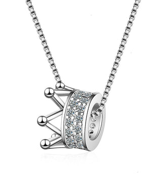 Regina Crown Pendant Necklace / 925 Sterling Silver - Nina Kane Jewellery