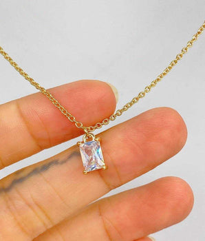 Savannah Zircon Diamond Necklace / Stainless Steel - Nina Kane Jewellery