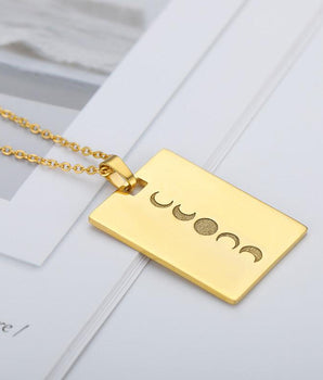 Selene Moon Phases Pendant / Stainless Steel - Nina Kane Jewellery