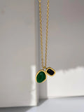 Tara Geometric two stone Pendant / Stainless Steel view 1