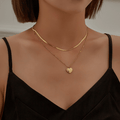 Ursula Duo Heart "Love You" Pendant / Stainless Steel view 1