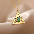 Tania Triangle Evil Eye Pendants / Stainless Steel view 4