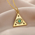 Tania Triangle Evil Eye Pendants / Stainless Steel view 5